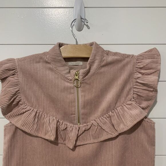 Scotch and Soda | Dress Corduroy Ruffle Pink Blush Sleeveless Girls- Size 14 - Picture 2 of 8